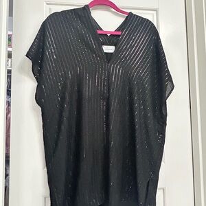 Adrienne black top metallic silver thread